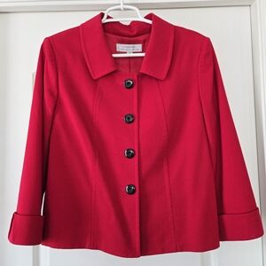 Red Tahari Cropped Jacket